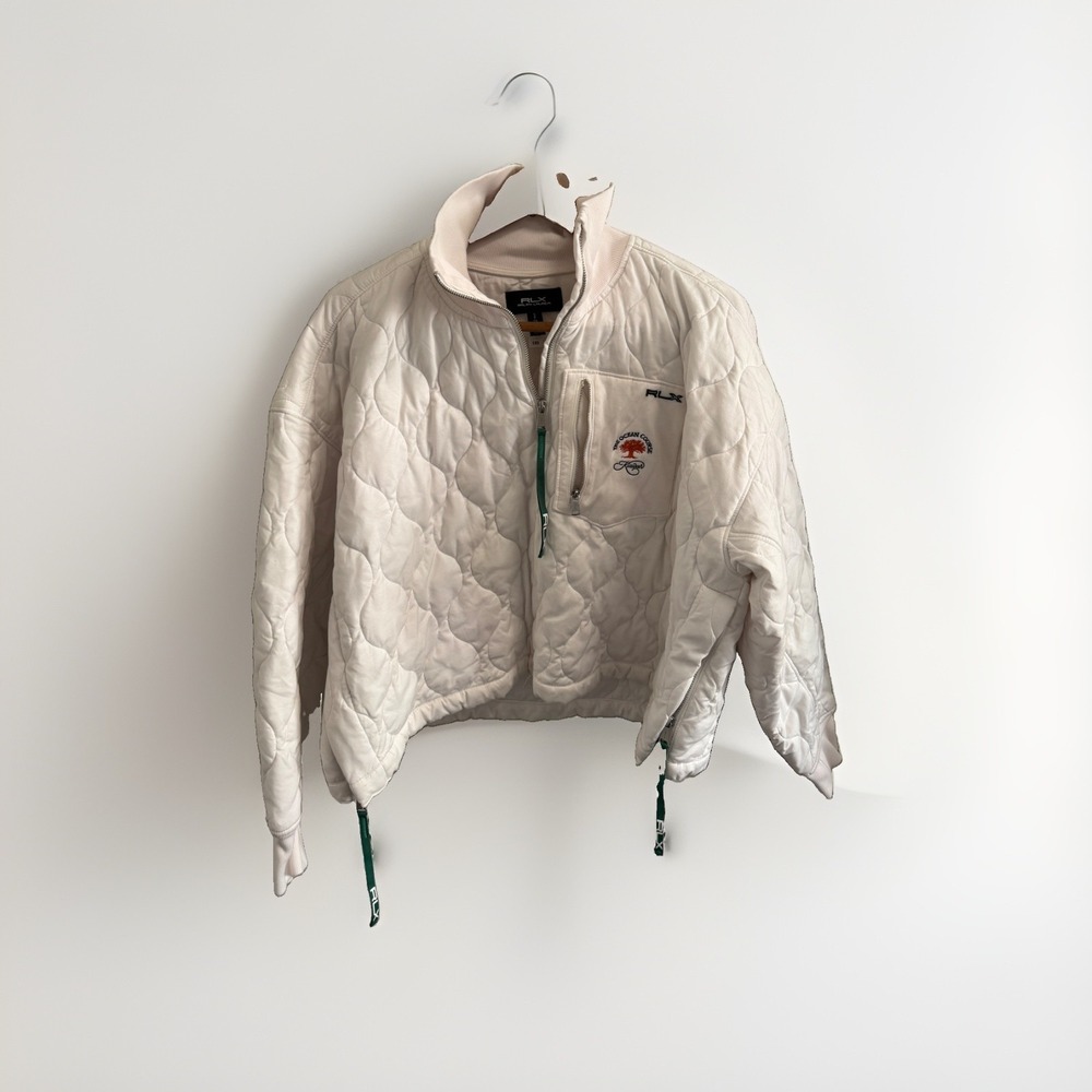 Ralph Lauren RLX White Oversized Jacket Coat Puffer S Pullover Kiawah Resort